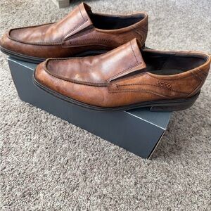 ECCO Men's Brown Leather Helsinki Loafers Size 44